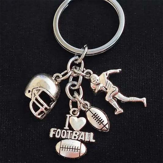 "Mini American football helmet keychain football player keyring sports keychain