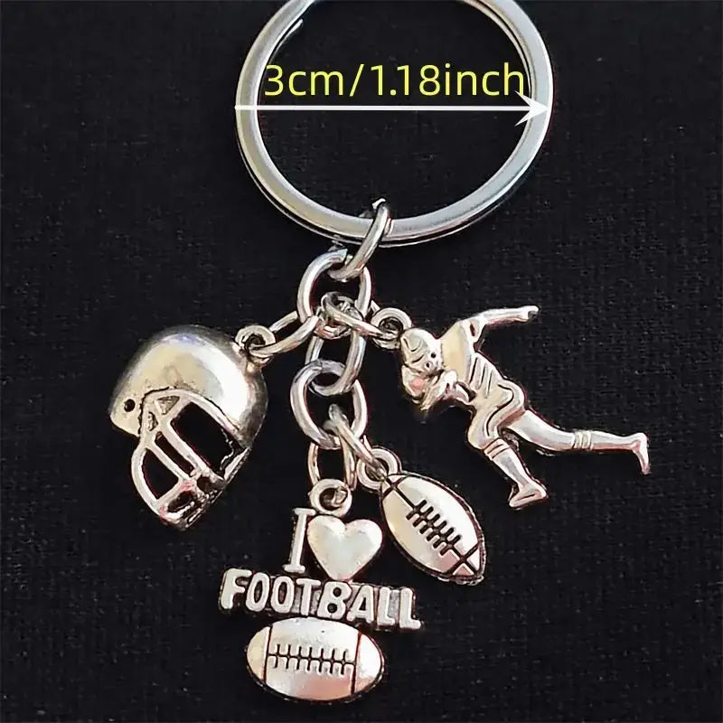 "Mini American football helmet keychain football player keyring sports keychain